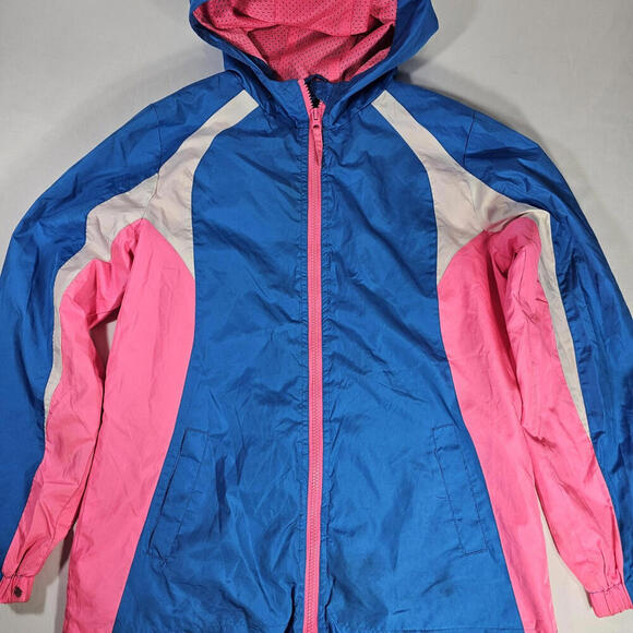 Athletic Works Colorful Sporty Retro Full Zip Windbreaker Jacket Womens XL 14-16 - Picture 4 of 9